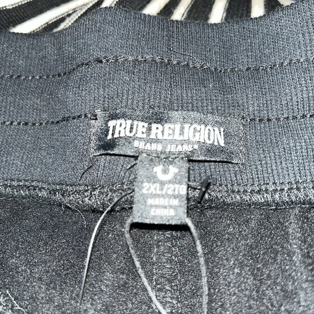 True Religion Welt Pocket Jogger Onyx Black logo-print Size XXL NWT
